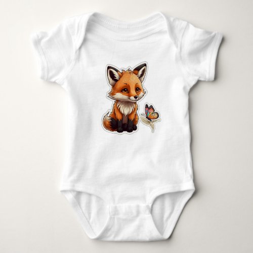 Fox and butterfly baby bodysuit