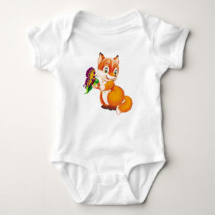 fox and butterfly baby bodysuit