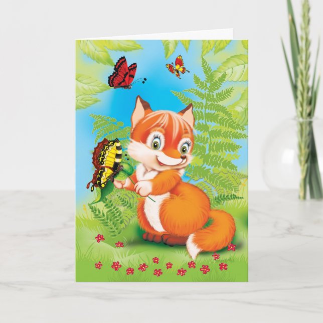 fox and butterfly card (Front)
