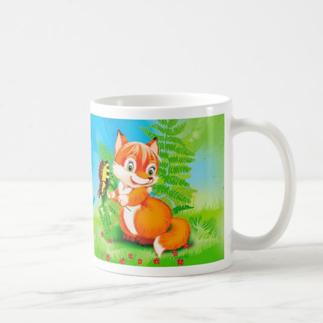 fox and butterfly coffee mug (Right)