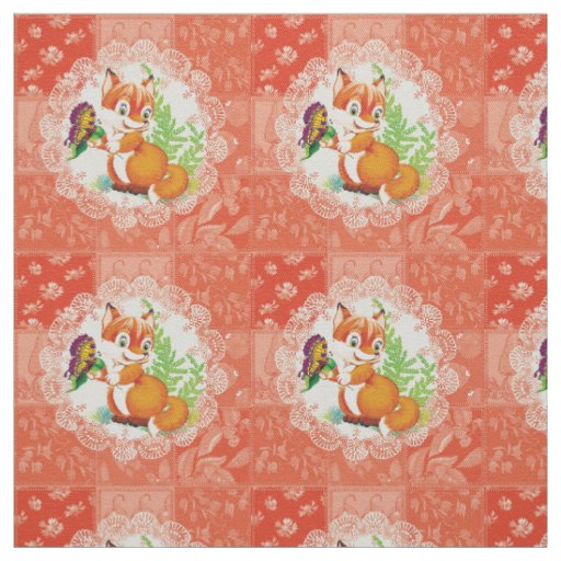 fox and butterfly fabric