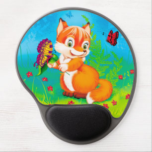 fox and butterfly gel mouse pad