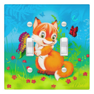 fox and butterfly light switch cover
