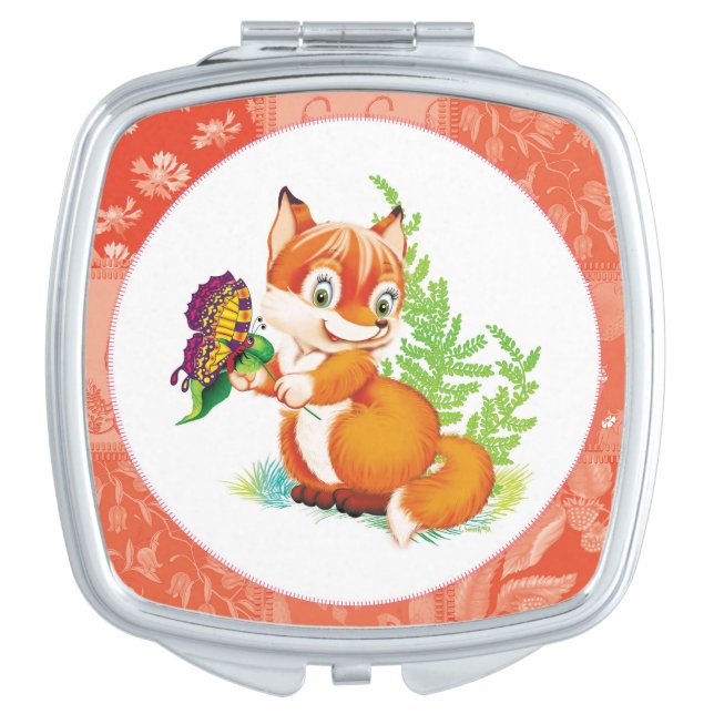 fox and butterfly makeup mirror (Front)