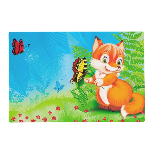 fox and butterfly placemat (Front)