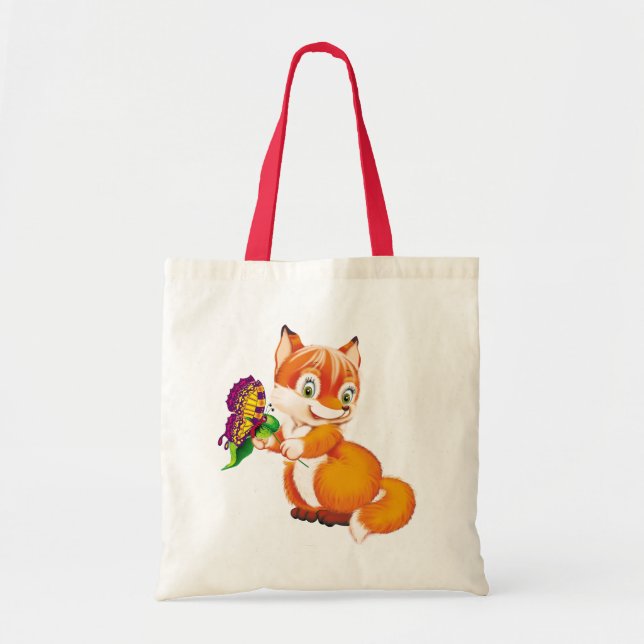 fox and butterfly tote bag (Front)