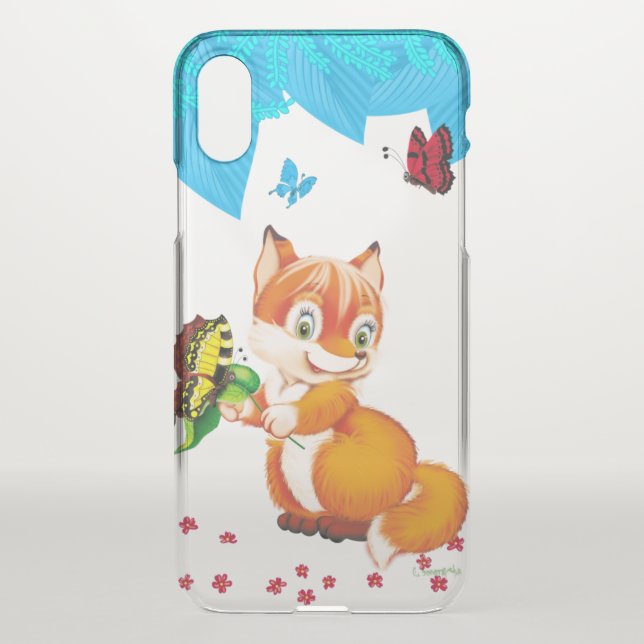 fox and butterfly uncommon iPhone case (Back)