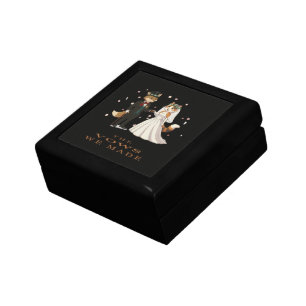 Fox and Cat Wedding Day Illustration Gift Box