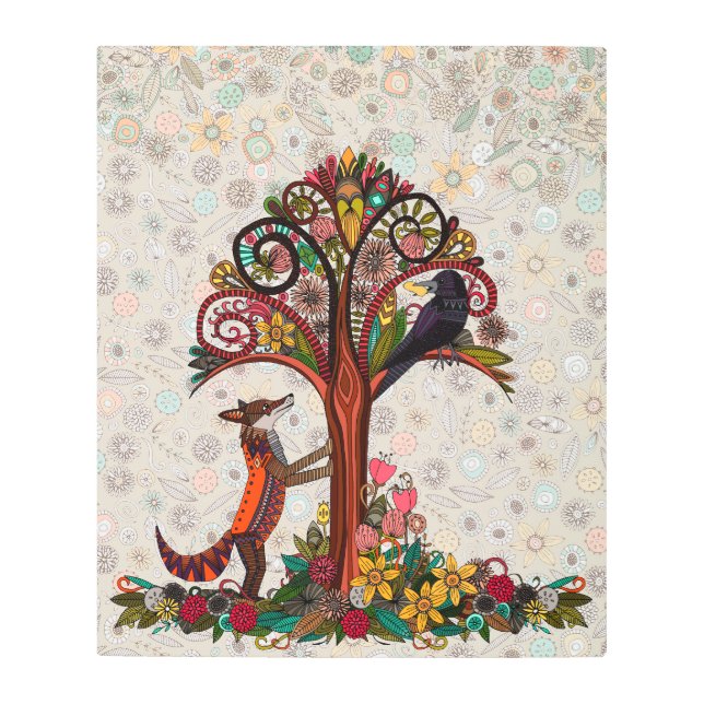 fox and crow metal print (Front)