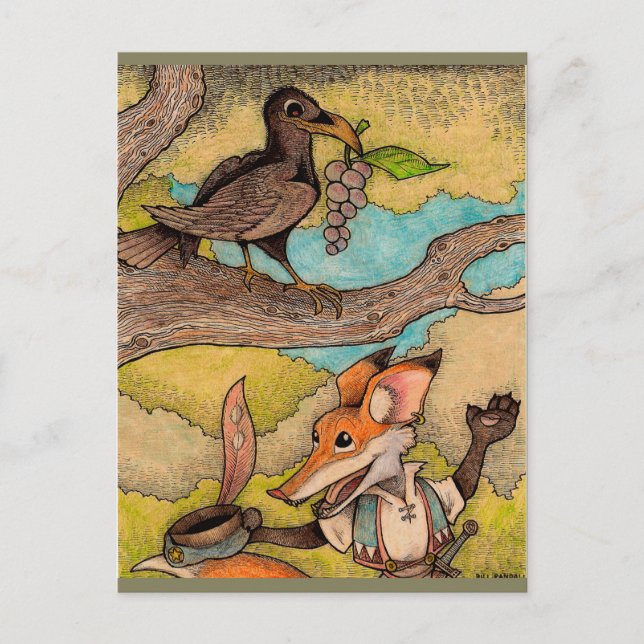 Fox and Crow Postcard (Front)