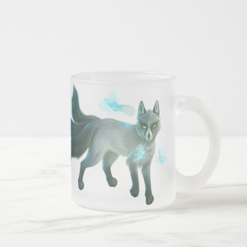 Fox and Fairies Frosted Glass Coffee Mug