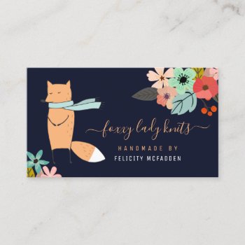 Fox And Floral Business Card by SocialiteDesigns at Zazzle