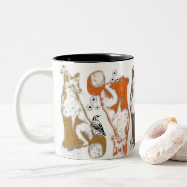 Fox and friends coffee mug theme graphics (With Donut)