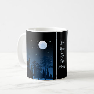 Fox And Full Moon At Midnight Coffee Mug
