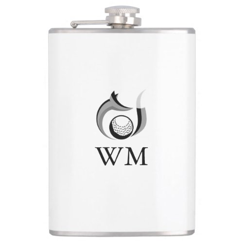 Fox And Golf Ball Personalized Monogram Flask
