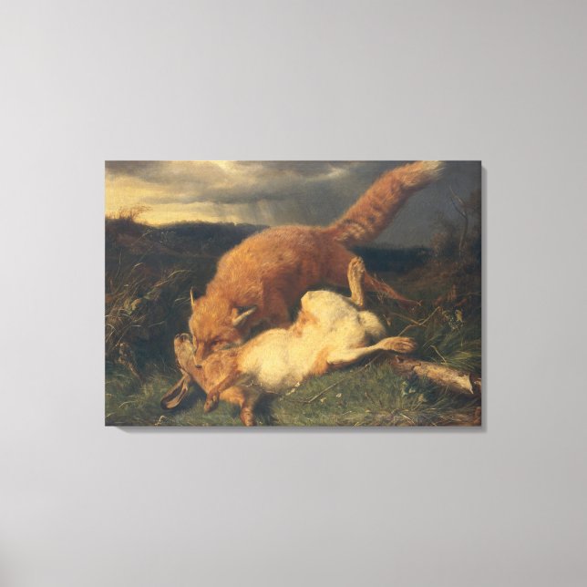 Fox and Hare, 1866 Canvas Print (Front)