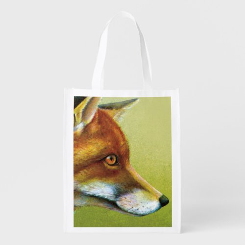 Fox and hare fine art acrylic painting printed bag
