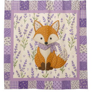 Fox and Lavender Shower Curtain