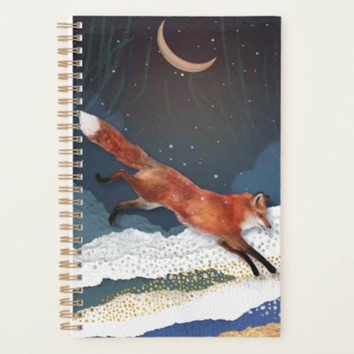 Fox And Moon Magical Fairytale Landscape Painting Planner