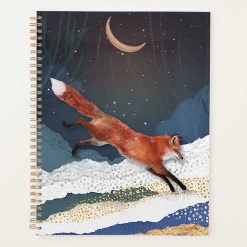 Fox And Moon Magical Fairytale Landscape Painting Planner