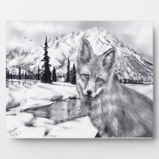 Fox and Mountains Plaque