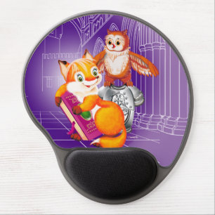 fox and owl gel mouse pad