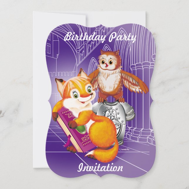 fox and owl invitation (Front)