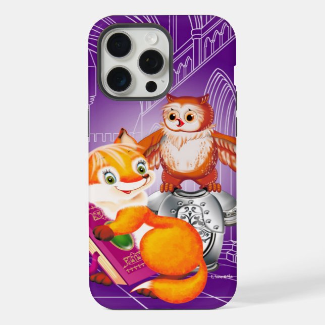 fox and owl iphone case (Back)