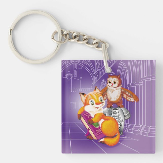 fox and owl keychain (Front)