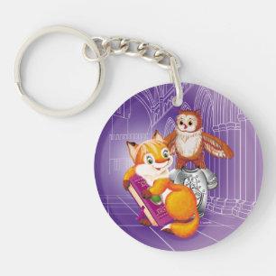 fox and owl keychain
