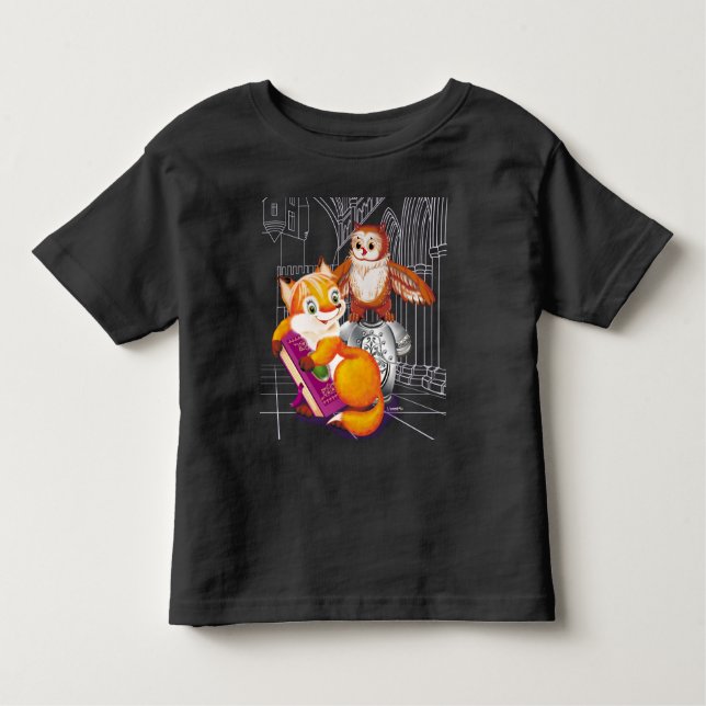 fox and owl toddler t-shirt (Front)