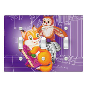 fox and owl  violet light switch cover