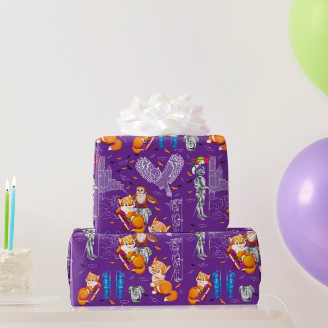 fox and owl wrapping paper (Party Gifts)