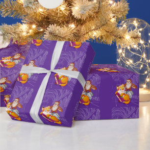 fox and owl wrapping paper