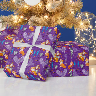 fox and owl wrapping paper