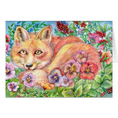 Fox and Pansies-b (Front Horizontal)