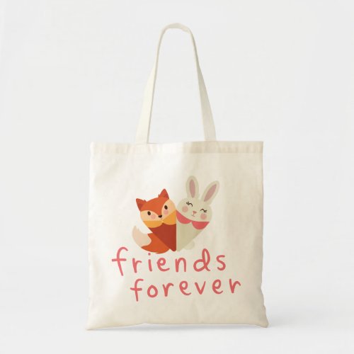 Fox and Rabbit Best Friend Tote Bag
