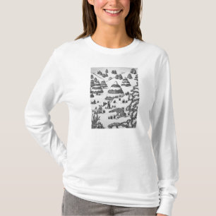 fox and rabbit black and white winter snow scene T-Shirt