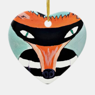 Fox and Robbers by PaperTree Ceramic Ornament