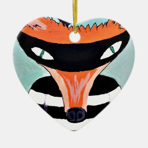 Fox and Robbers by PaperTree Ceramic Ornament