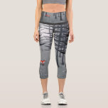 Fox and the Forest Capri Leggings<br><div class="desc">A lone wild red fox stands under pine trees in a dark forest. A landscape painting for animal,  nature and wildlife lovers.  Original art by Nic Squirrell.</div>