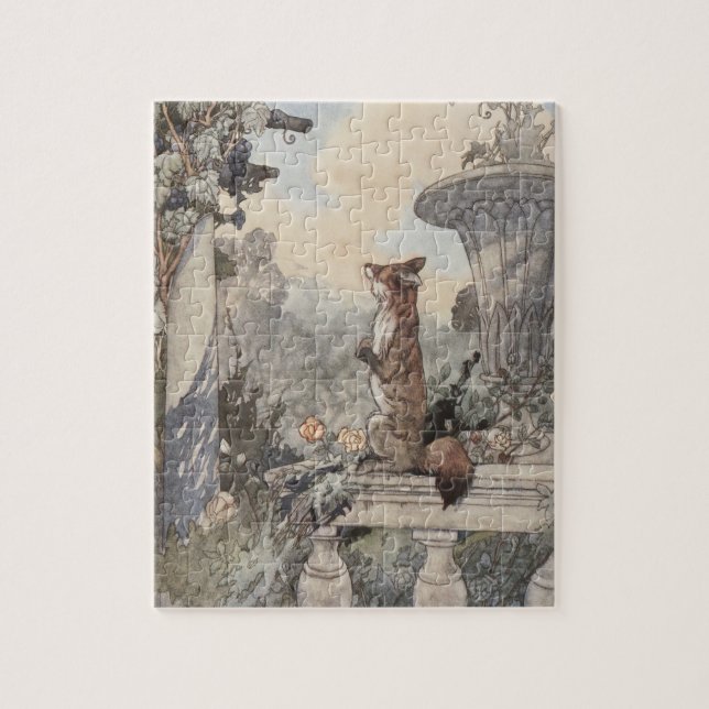 Fox and the Grapes Aesop Jigsaw Puzzle (Vertical)