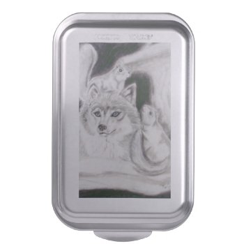 Fox And The Squirrels Cake Pan by UndefineHyde at Zazzle