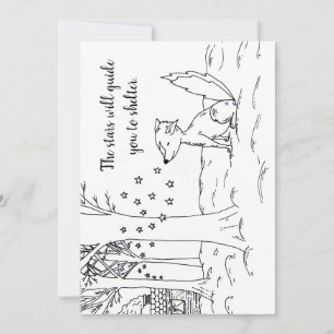 Fox and the stars holiday card