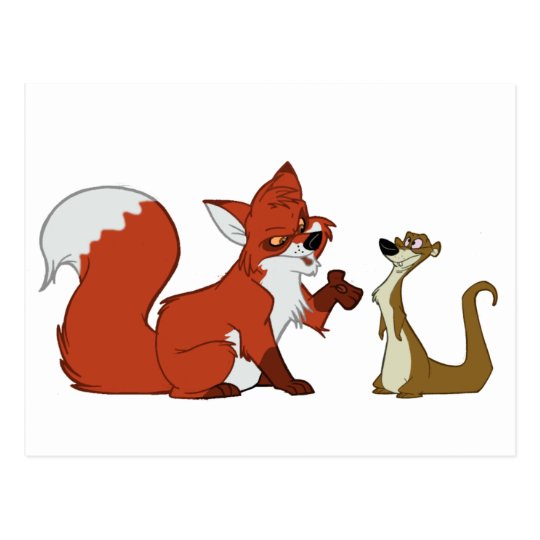 Fox and Weasel Talk Postcard | Zazzle.com