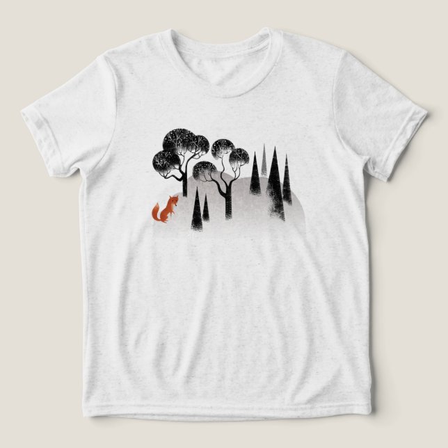 Fox and Woods Kid's Tri-Blend Shirt (Design Front)