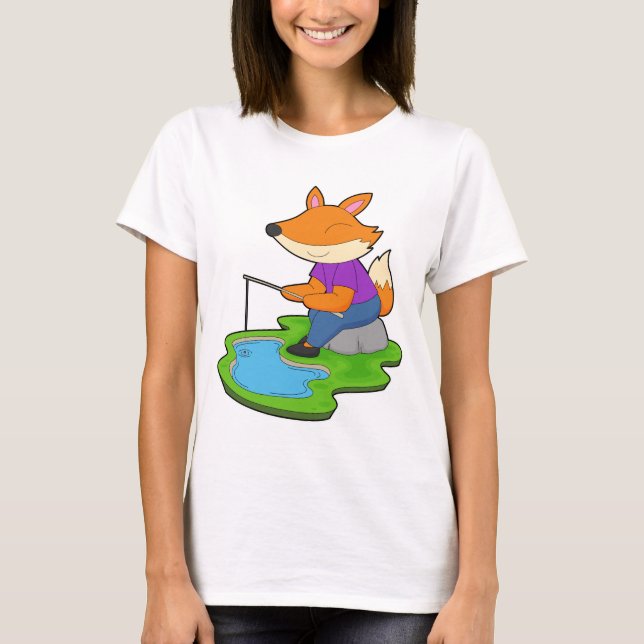 Fox Angler Fishing rod Fishing T-Shirt (Front)