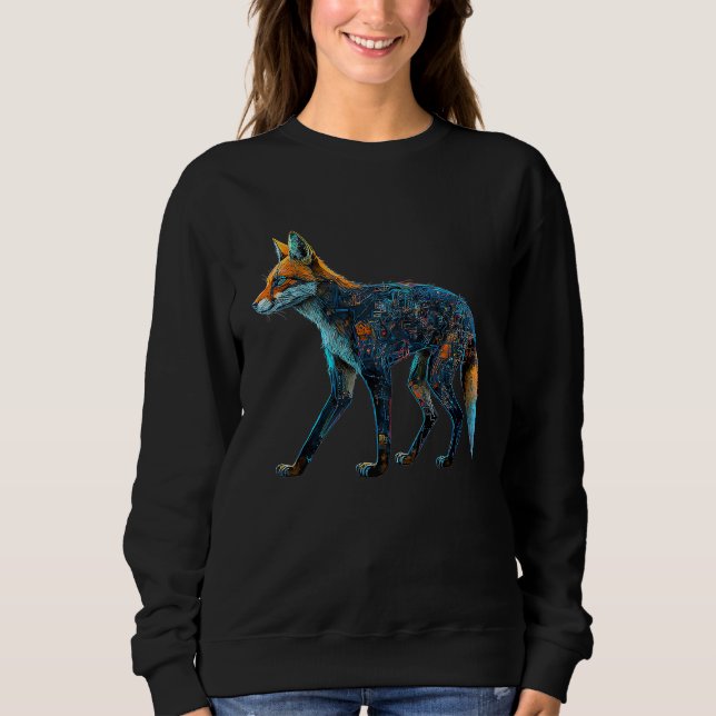 Fox Animal Animal Motif Fox Sweatshirt (Front)