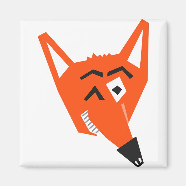 Fox Animal Cartoon Cunning Devious Evil Eye Magnet (Front)