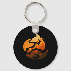 Fox Animal Design Gifts With Nature Trees Hunting Keychain